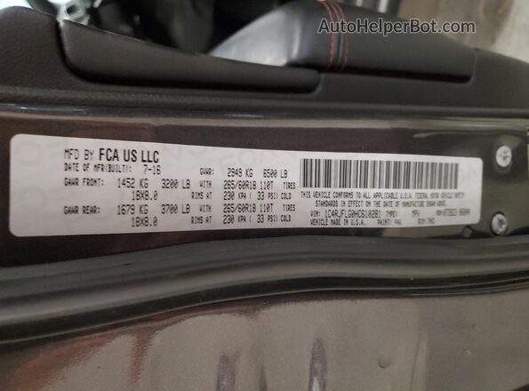1C4RJFLG0HC610281 2017 JEEP GRAND CHER Gray სალონის 360-გრადუსიანი ხედი