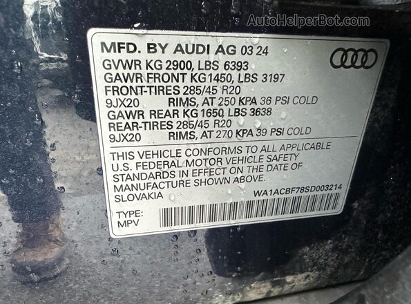 WA1ACBF78SD003214 2025 AUDI Q7 Black Rear interior view