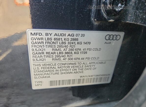 WA1LXAF73MD000439 2021 AUDI Q7 Black Սալոնի 360 աստիճան տեսք