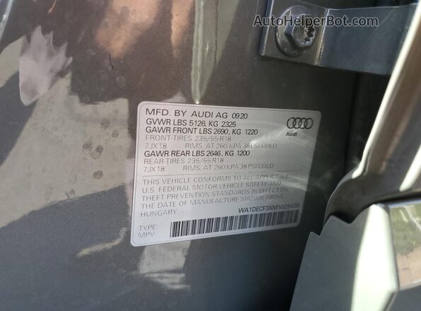 WA1DECF3XM1029439 2021 AUDI Q3 Gray Панорамний вид салону 360°
