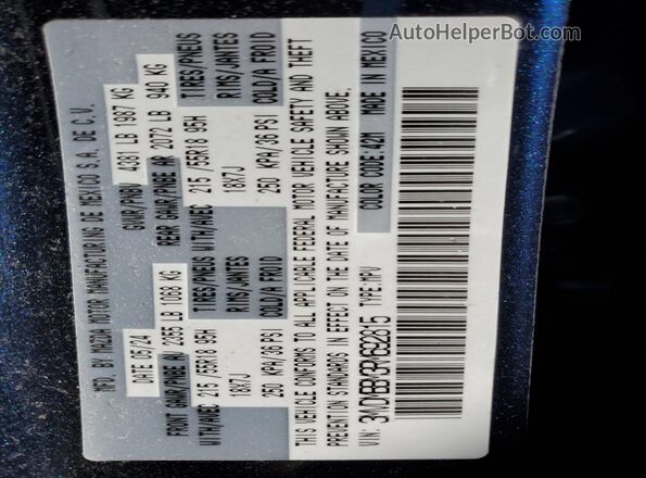 3MVDMBBM3RM692815 2024 MAZDA CX30 Blue Widok naklejki z numerem VIN