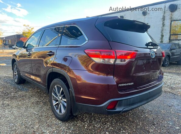 5TDJGRFHXKS071207 2019 TOYOTA HIGHLANDER HYBRID Бордовый 