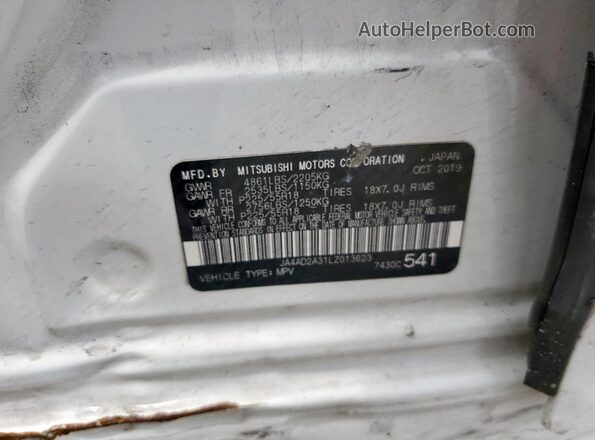 JA4AD2A31LZ013623 2020 MITSUBISHI OUTLANDER White სალონის 360-გრადუსიანი ხედი