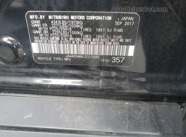 JA4AR3AWXJZ012985 2018 MITSUBISHI OUTLANDER Black 
