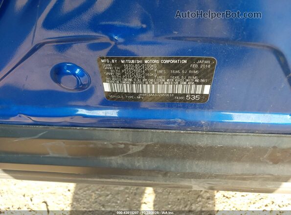 JA4AS3AA3JZ050633 2018 MITSUBISHI ECLIPSE CROSS Blue 