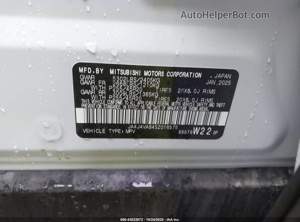 JA4J4VA84SZ016575 2025 MITSUBISHI OUTLANDER Silver 