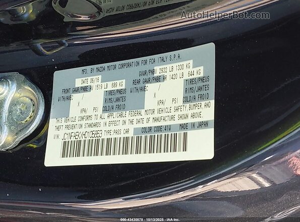 JC1NFAEKXH0105853 2017 FIAT 124 SPIDER Black Շարժիչի բաժամունքի տեսք