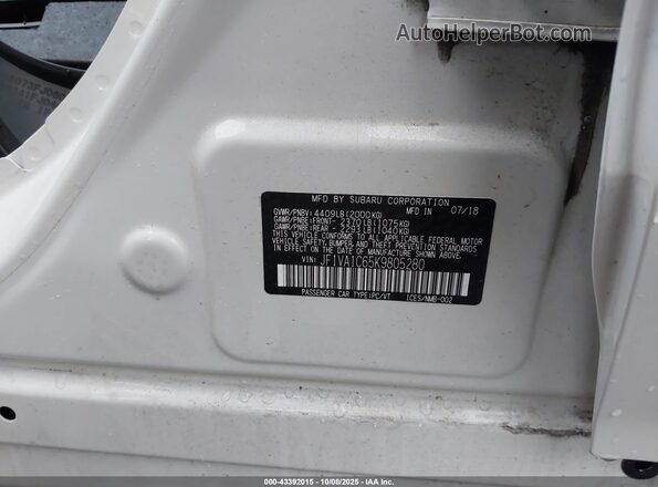 JF1VA1C65K9805280 2019 SUBARU WRX White Вид підкапотного простору