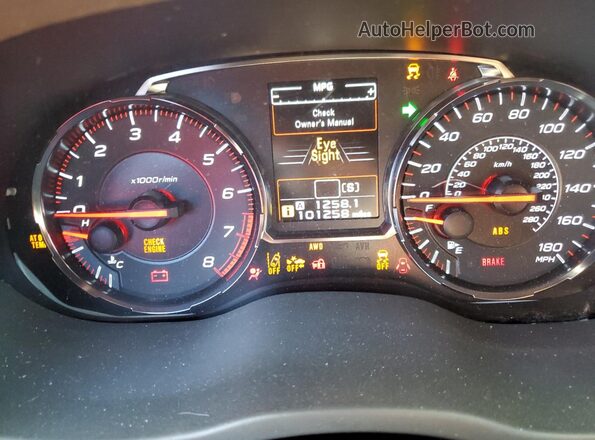 JF1VA1F64K8802615 2019 SUBARU WRX Красный Вид щитка приборов