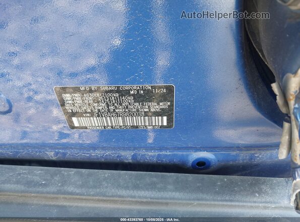 JF1VBAH67R9820038 2024 SUBARU WRX Blue Widok komory silnika