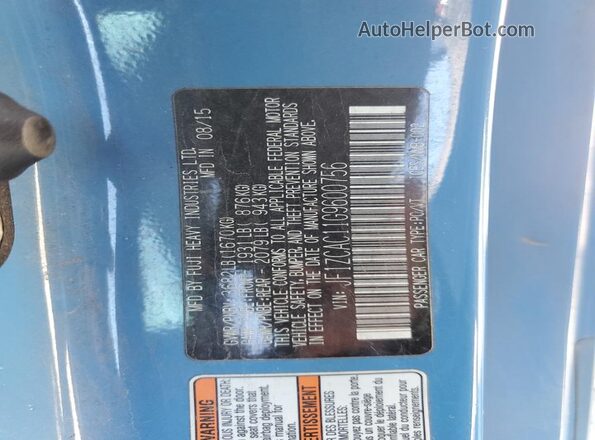 JF1ZCAC11G9600756 2016 SUBARU BRZ Blue Vista del compartimento del motor