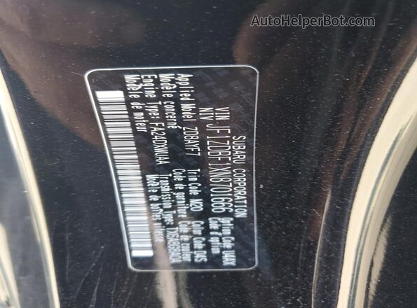 JF1ZDBF1XN8701666 2022 SUBARU BRZ Black 