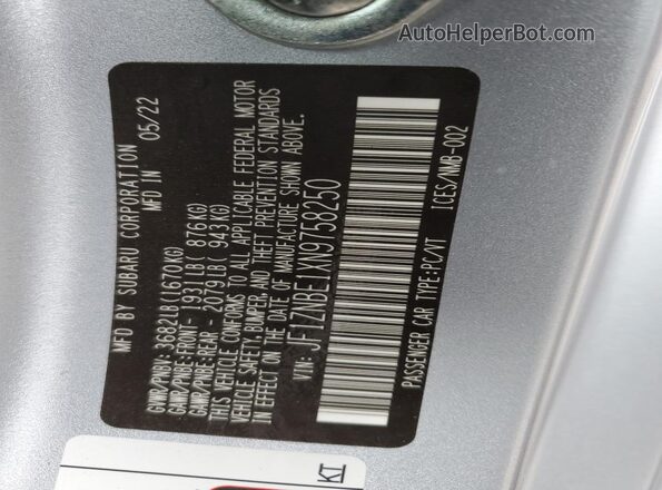 JF1ZNBE1XN9758250 2022 TOYOTA GR Silver 