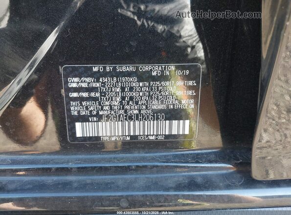 JF2GTAEC3LH206130 2020 SUBARU CROSSTREK Черный Вид подкапотного пространства