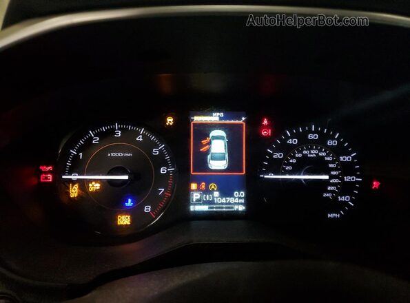 JF2GTAPC9L8202922 2020 SUBARU CROSSTREK Серый Вид щитка приборов