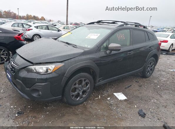 JF2GTHSC1NH258551 2022 SUBARU CROSSTREK Black წინა მარცხენა ხედი სამი მეოთხედიდან