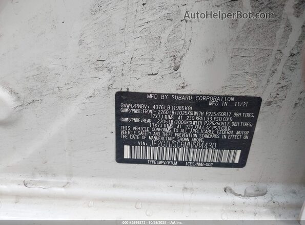 JF2GTHSC6MH684430 2021 SUBARU CROSSTREK Белый Вид подкапотного пространства