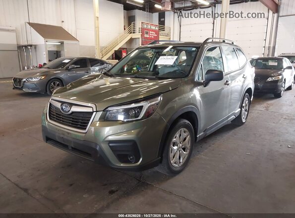 JF2SKADC4MH502872 2021 SUBARU FORESTER Green წინა მარცხენა ხედი სამი მეოთხედიდან