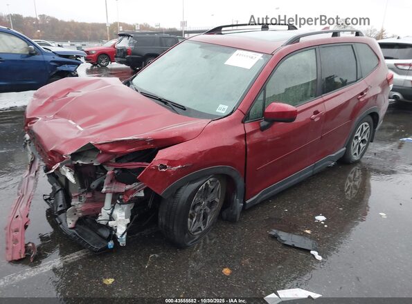 JF2SKAFC4MH409654 2021 SUBARU FORESTER Red Vista tres cuartos delantera izquierda