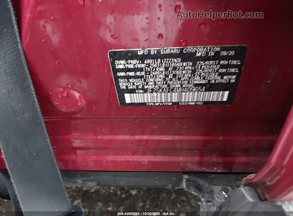 JF2SKAFC4MH409654 2021 SUBARU FORESTER Red Vista del compartimento del motor