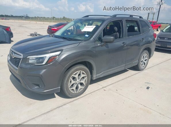 JF2SKAJC6MH511383 2021 SUBARU FORESTER Gray Առջևի ձախ երեք քառորդ տեսարան