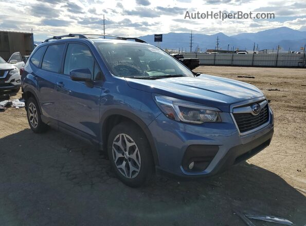 JF2SKAJC8MH472375 2021 SUBARU FORESTER Blue Передня права чверть