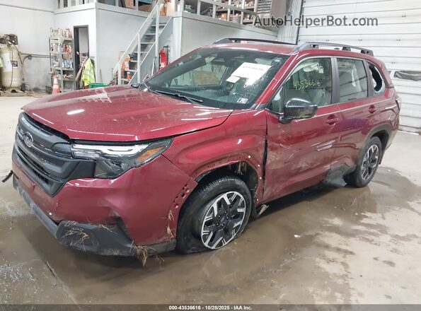 JF2SLDAC6SH582207 2025 SUBARU FORESTER Burgundy წინა მარცხენა ხედი სამი მეოთხედიდან