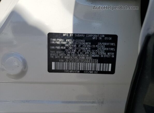 JF2SLDRC9SH443774 2025 SUBARU FORESTER Белый 
