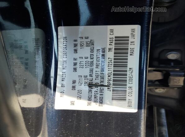 JM1BPBCM0L1172347 2020 MAZDA 3 Blue Engine compartment view