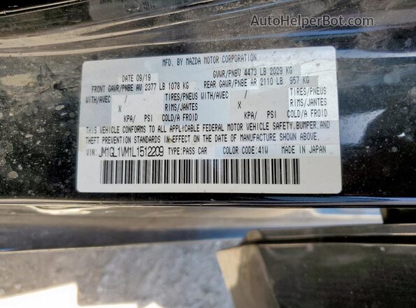 JM1GL1VM1L1512209 2020 MAZDA 6 Black VIN კოდის სტიკერის ხედი