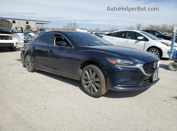 JM1GL1VM6M1602277 2021 MAZDA 6 Синий Передняя правая четверть