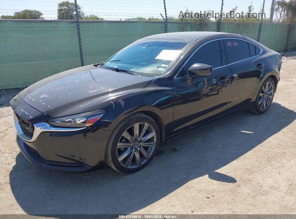 JM1GL1VM8M1605049 2021 MAZDA 6 Black Առջևի ձախ երեք քառորդ տեսարան