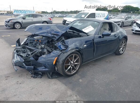JM1NDAM71M0459504 2021 MAZDA MX-5 MIATA RF Dark Blue წინა მარცხენა ხედი სამი მეოთხედიდან