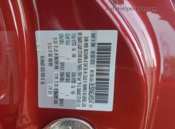 JM1NDAM73M0459746 2021 MAZDA MX-5 Red VIN կոդի պիտակի տեսք