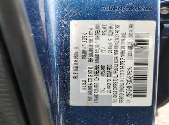 JM3KFABM0L0834746 2020 MAZDA CX-5 Blue VIN կոդի պիտակի տեսք