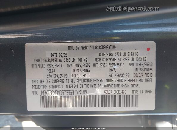 JM3KFBCM3N0573359 2022 MAZDA CX-5 Pewter Շարժիչի բաժամունքի տեսք