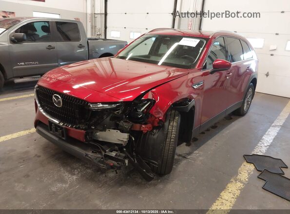 JM3KKBHA0R1155643 2024 MAZDA CX-90 PHEV Red Առջևի ձախ երեք քառորդ տեսարան