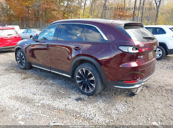 JM3KKDHA6R1146683 2024 MAZDA CX-90 PHEV Burgundy უკანა მარცხენა