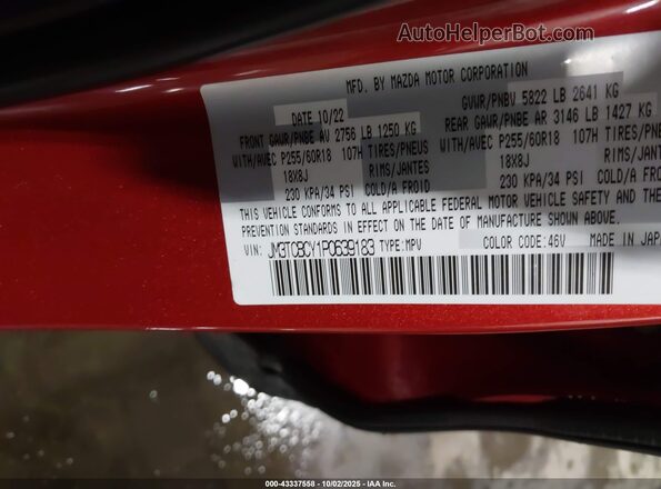 JM3TCBCY1P0639183 2023 MAZDA CX-9 Red 