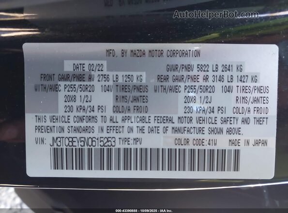JM3TCBEY5N0615253 2022 MAZDA CX-9 Black 