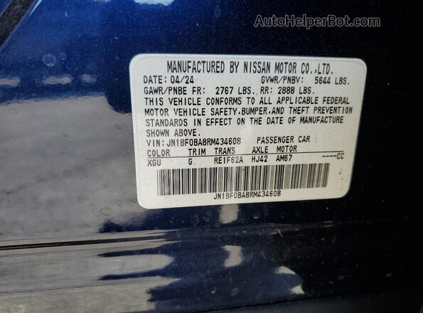 JN1BF0BA8RM434608 2024 NISSAN ARIYA Blue 