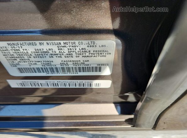 JN1BY1PP7HM170924 2017 INFINITI Q70L Tan 