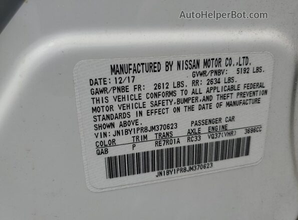 JN1BY1PR8JM370623 2018 INFINITI Q70L White 