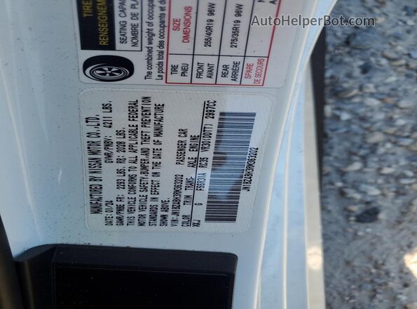 JN1BZ4BH3RM363202 2024 NISSAN Z White Widok naklejki z numerem VIN