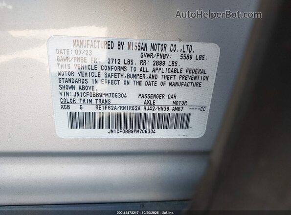 JN1CF0BB9PM706304 2023 NISSAN ARIYA Silver ძრავის განყოფილების ხედი