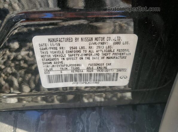 JN1EV7AP9LM205960 2020 INFINITI Q50 Black Engine compartment view