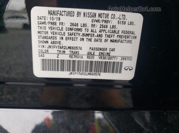 JN1FV7AR2LM660574 2020 INFINITI Q50 Черный Вид подкапотного пространства