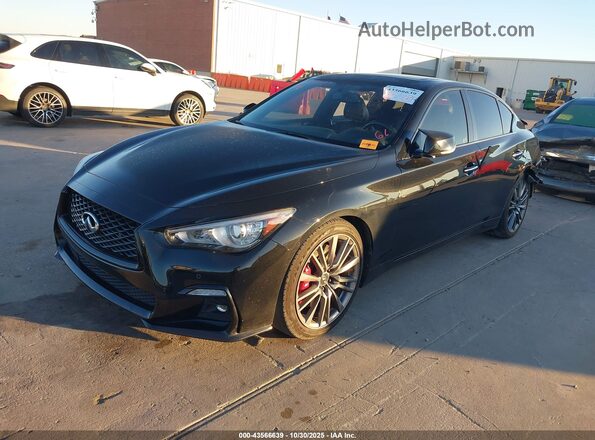 JN1FV7DP8MM850388 2021 INFINITI Q50 Black Առջևի ձախ երեք քառորդ տեսարան