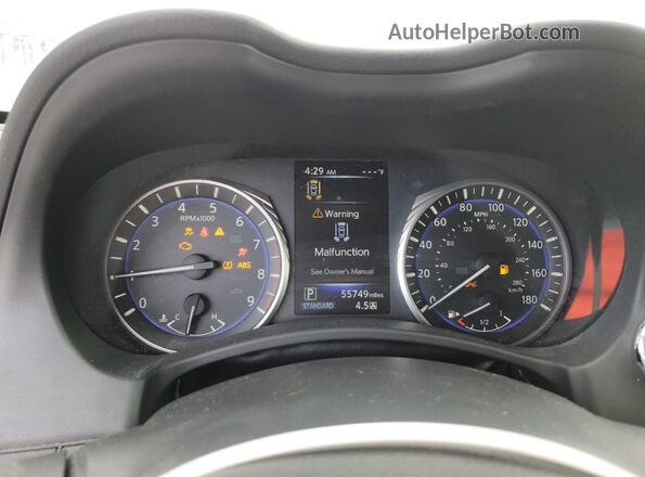 JN1FV7EK7KM360542 2019 INFINITI Q60 Black Widok zestawu wskaźników