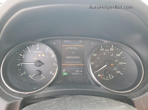 JN8AT2MT1LW011073 2020 NISSAN ROGUE White ხელსაწყოთა პანელის ხედი